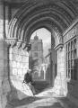 Engraving of St Bartholomew's the Great, Western Entrance in Smithfield, 1837 reproduced from Godwin, 'The Churches of London' Vol I, 1838