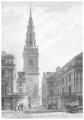 Engraving of St Bride's Fleet Street, 1839 reproduced from Godwin, 'The Churches of London' Vol II, 1839