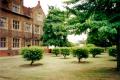 Eastbury Manor, View of garden to west of house, May 1999. Photo: S Williams