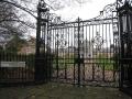 Leathersellers' Almshouses, decorative iron entrance gates, December 2011. Photo: Clare Fullerton