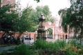 Lincoln's  Inn Fields, South-east corner with Twells Drinking Fountain and gateway to Lincoln's Inn behind, July 2002. Photo: S Williams