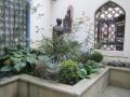St Ethelburga's Centre for Reconciliation and Peace, Courtyard Garden with Statue, September 2008. Photo: S Williams