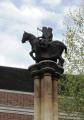 Statue of Knights Temple on Column in Church Court, April 2011. Photo: S Williams