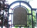 Globe Road Open Space, Plaque on entrance gate, inside the garden, July 2009. Photo: S Williams