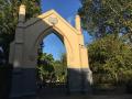 Entrance gateway to former Victoria Park Cemetery, August 2020. Photograph Sally Williams