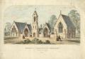 Chapels, Paddington Old Cemetery, print with watercolour, 1855. Courtesy of Brent Archives Chapels, Paddington Old Cemetery, print with watercolour, 1855. Courtesy of Brent Archives