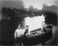 Members of the Buxton family boating on the lake at Knighton c.1880. Photograph: private collection. Members of the Buxton family boating on the lake at Knighton c.1880. Photograph: private collection.